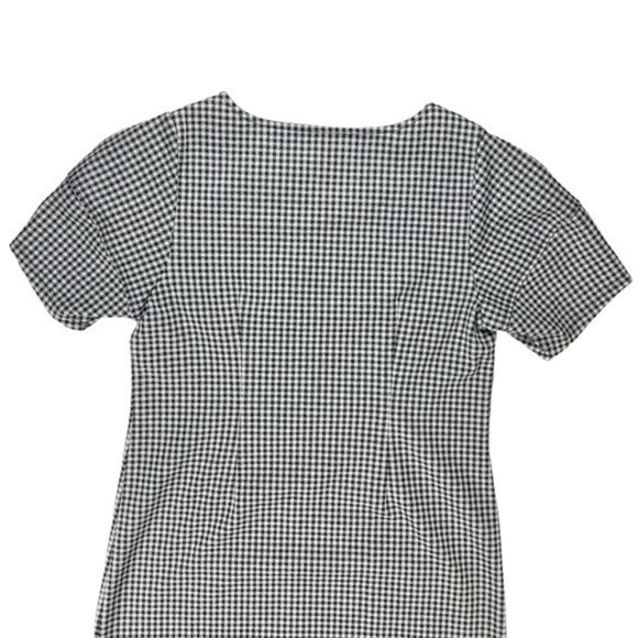 C Est 1946 Dress Womens Size Medium Black White Gingham Print Puff Shoulder Midi - Picture 7 of 13